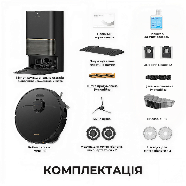 Робот-пилосос миючий Dreame L50s Pro Ultra Black