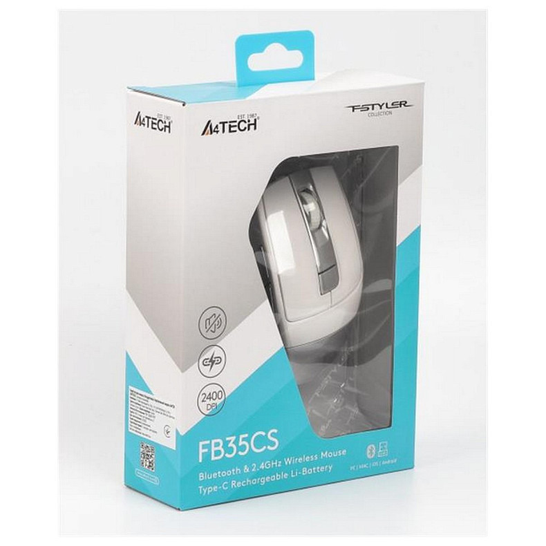 Мишка A4Tech Fstyler FB35CS Icy White USB