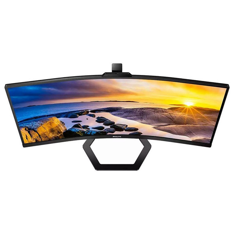 TFT 34" Philips 34E1C5600HE, WQHD, VA, sRGB 123,24%, 100Гц, 1мс, HDMI, DP, USB-C, webcam, HAS, цв.