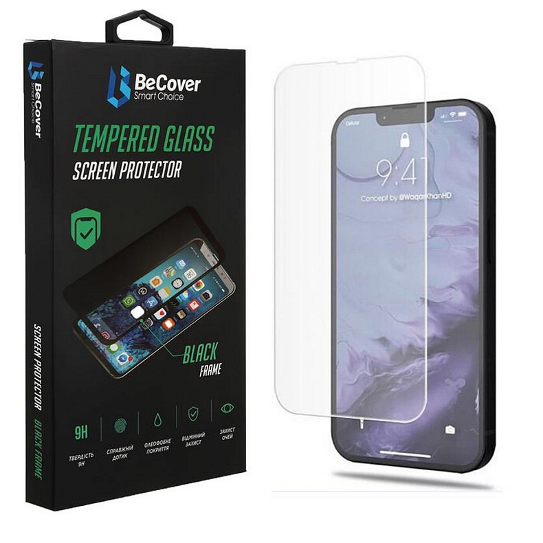 Защитное стекло BeCover для Apple iPhone 14 Crystal Clear Glass 3D (708084)