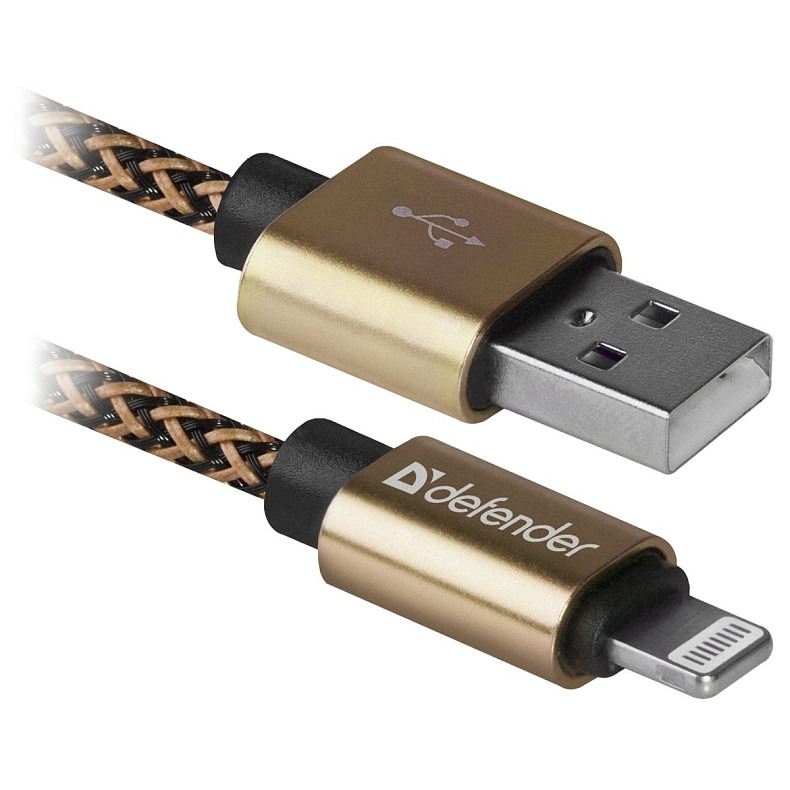 Кабель USB AM-Lightning M, 1.0м, золотистый, 01-03T PRO Defender