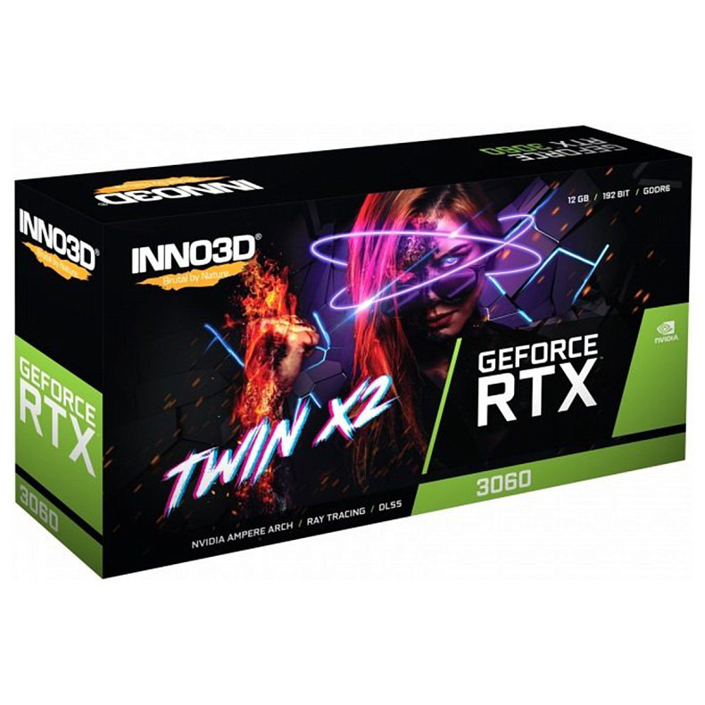 Видеокарта INNO3D GeForce RTX 3060 12GB GDDR6 Twin X2 (N30602-12D6-119032AH)