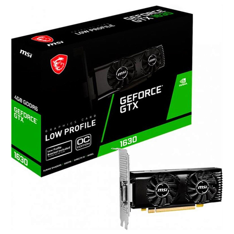 Відеокарта MSI GeForce GTX 1630 4GB GDDR6 LP OC (GeForce GTX 1630 4GT LP OC)