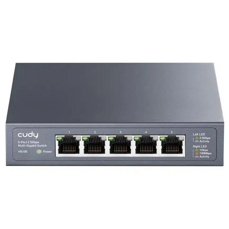 Коммутатор Cudy HS105, 5 портовый 100/1000/2500Mbps, 2.5G Metal Switch