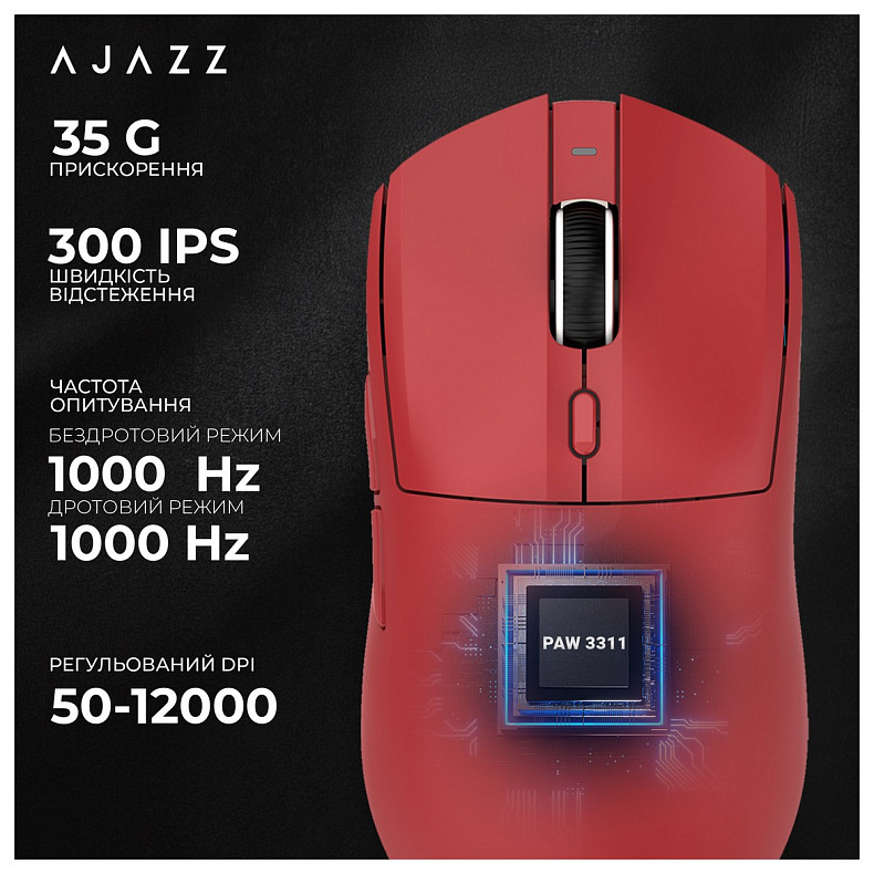 Мышь Ajazz AJ139 V2 Red (AJ139-V2-MC-R)