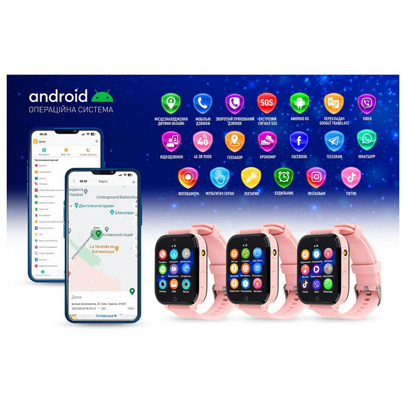 Дитячий смарт-годинник Garmix PointPRO-300 4G/GPS/WiFi Pink