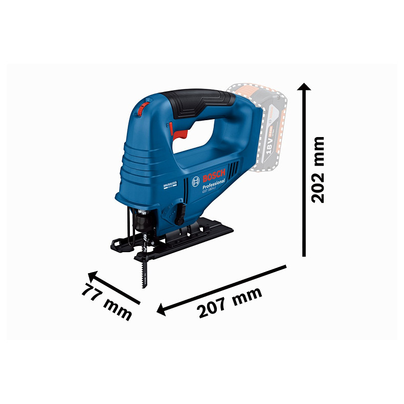 Електролобзик Bosch GST 183-LI Solo (06015B7020)