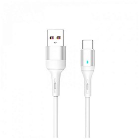 Кабель SkyDolphin S06T LED Smart Power USB-Type-C 1м, White (USB-000556)