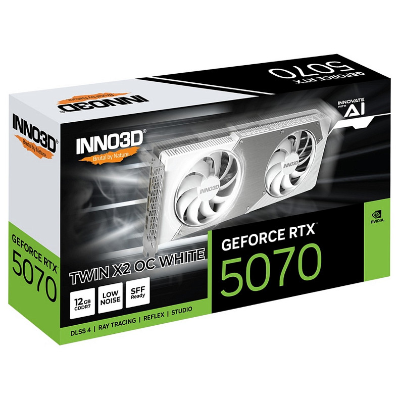 Відеокарта Inno3D GeForce RTX5070 TWIN X2 OC WHITE, 12GB GDDR7, 192bit, PCI Express 5.0