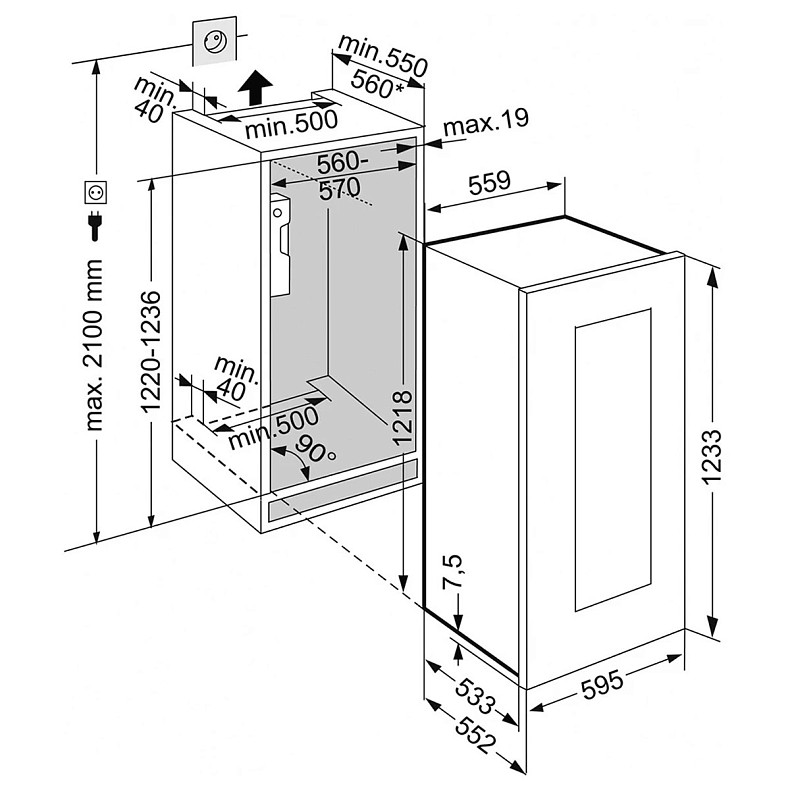 Вбудована винна шафа Liebherr EWTgb 2383