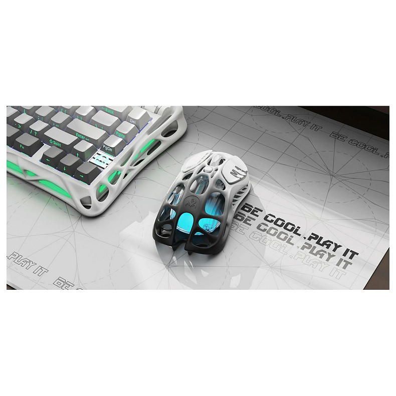 Миша GravaStar Mercury M1 Pro, BT/WL/USB-A, RGB, чорно-білий