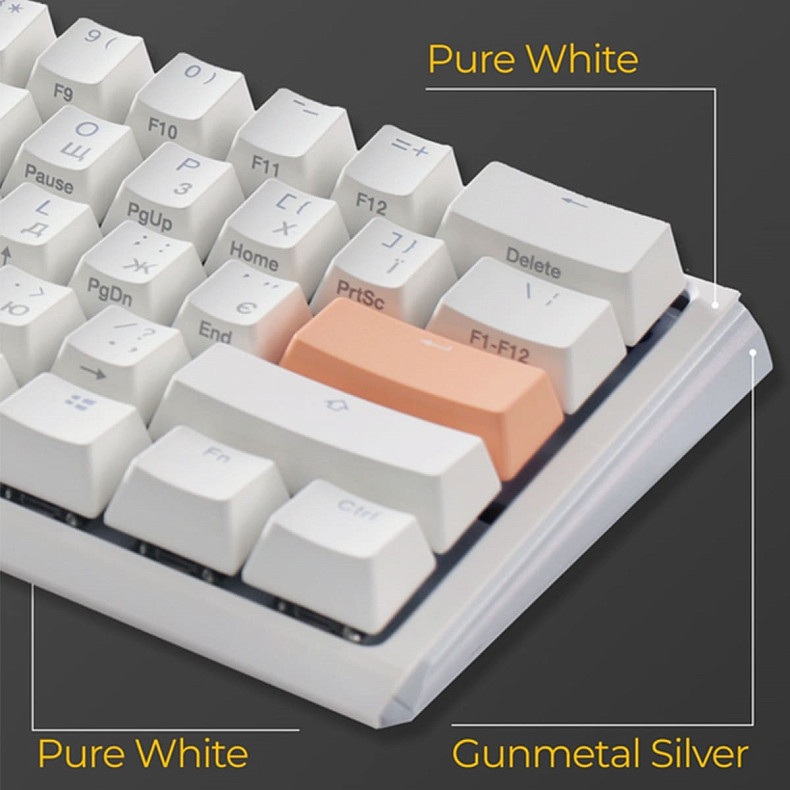 Клавиатура Ducky One 3 Mini Cherry MX Silent red RGB White UA