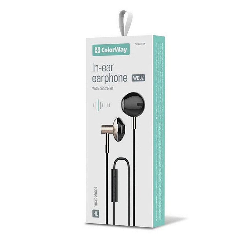 Гарнітура СolorWay Slim 3.5 mm Wired Earphone Blast 2 Black (CW-WD02BK)