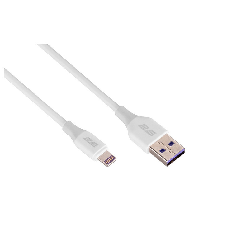 Кабель 2E USB-A > Lightning, 1м, Glow, білий