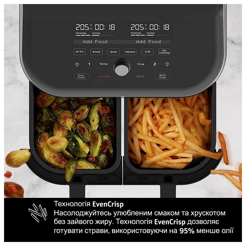 Мультипіч Instant Vortex Plus Double Basket ClearCook