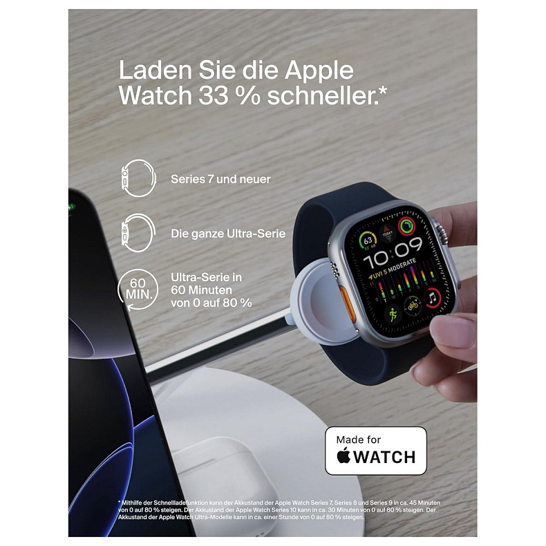 Зарядное устройство беспроводное Belkin 3в1 Magnetic Pad Qi2 15Вт, белый