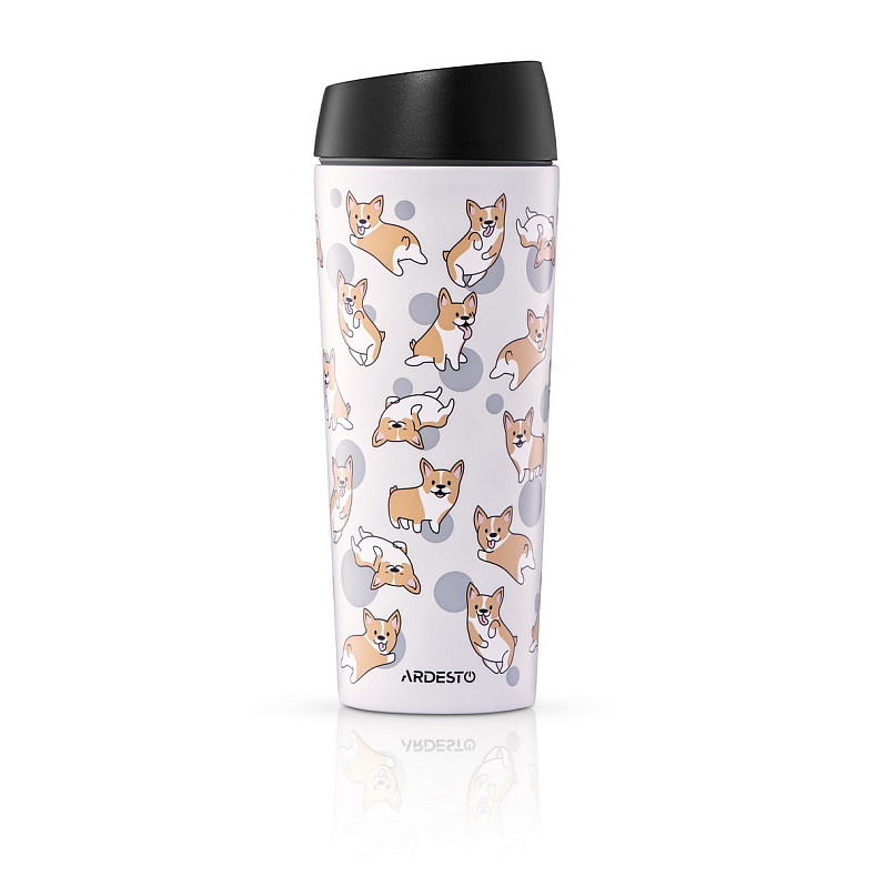 Термокружка Ardesto Coffee Time Corgi 450мл, нержавеющая сталь, серая (AR2645CR)