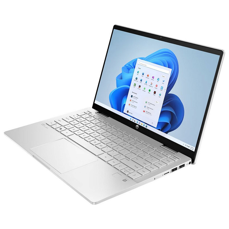Ноутбук HP Pavilion x360 14-ek1003ua 14" FHD IPS Touch, Intel i3-1315U, 8GB, F256GB, UMA, DOS, срібл (826T1EA)