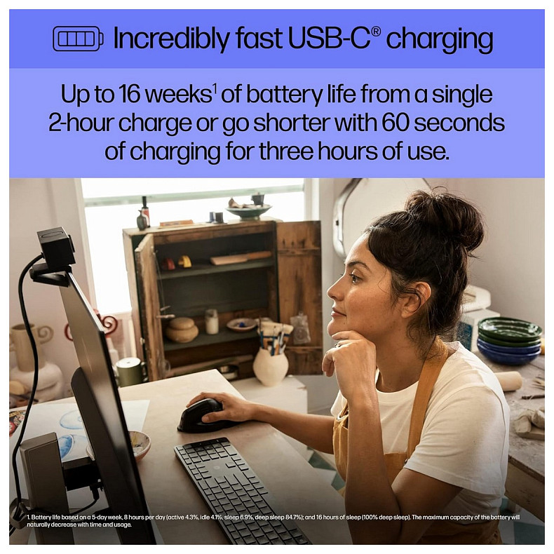 Миша HP 920 Ergonomic Vertical, WL/BT, чорний