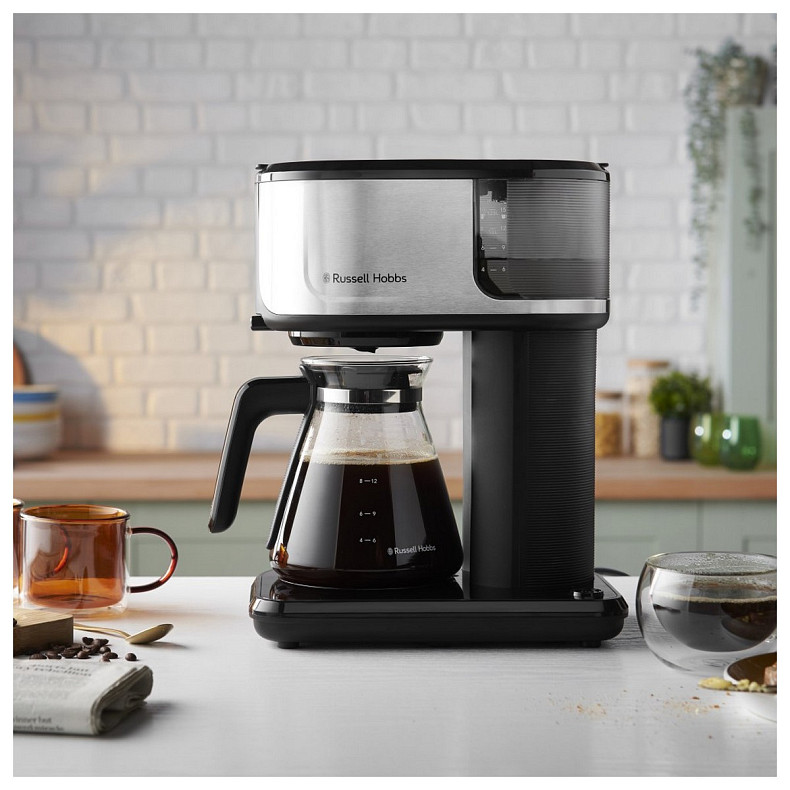 Кавоварка Russell Hobbs  Attentiv, 1.25л, мелена, чорно-срібний
