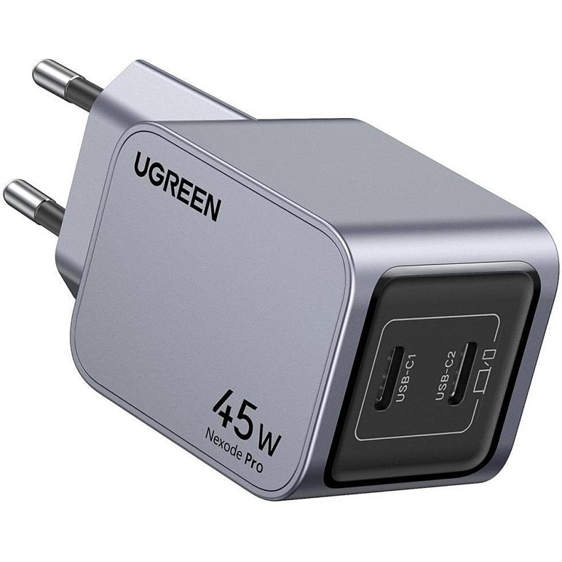 Зарядное устройство Ugreen 2xUSB 45W (2хUSB-C) Gan Nexode Pro X707