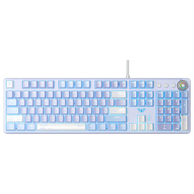 Клавиатура Aula Mechanical F2088 PRO White/Violet, plus 9 Purple keys KRGD blue (6948391234915)