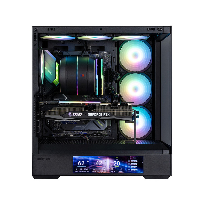 Корпус Zalman P40 DS, без БЖ, 2xUSB3.0, 1xUSB Type-C, 3x120мм ARGB Reverse, 1x120мм ARGB, VGA 420мм