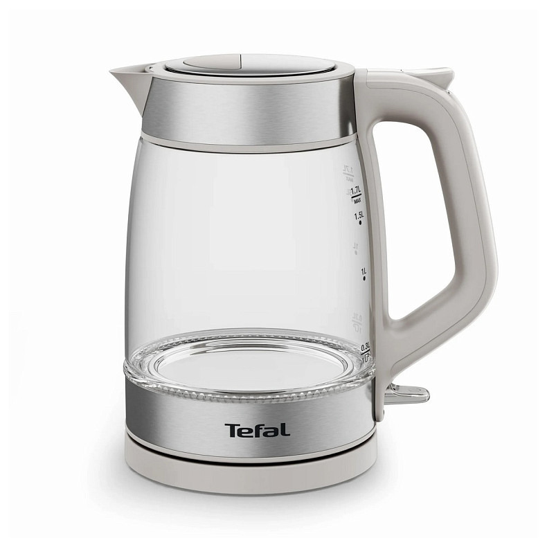 Электрочайник Tefal Glass Kettle 1.7л, стекло, с подсветкой, бело-серебряный