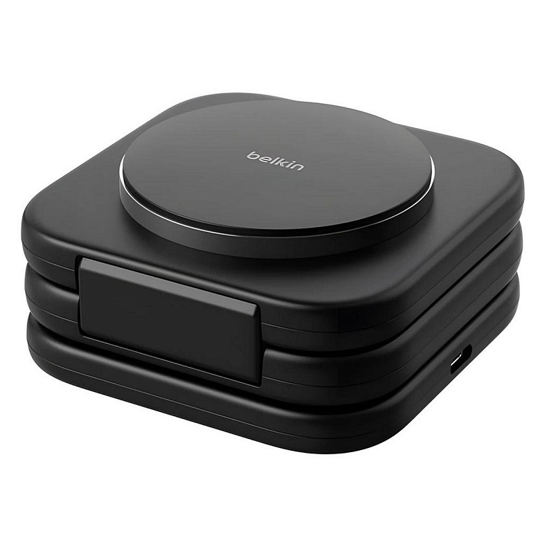 Зарядний пристрій бездротовий Belkin 3в1 Travel Pad Wireless Qi2 15Вт, чорний