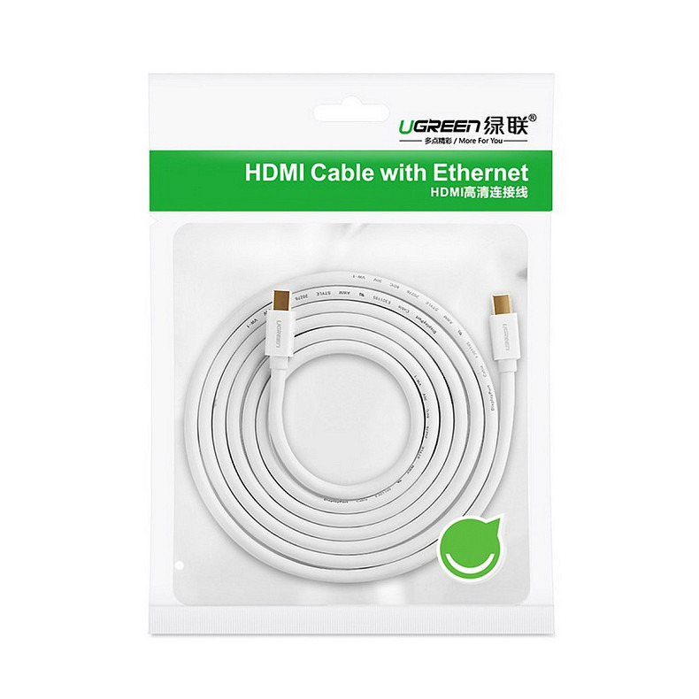 Кабель Mini DP Male to Male Cable 2m UGREEN MD111 Белый