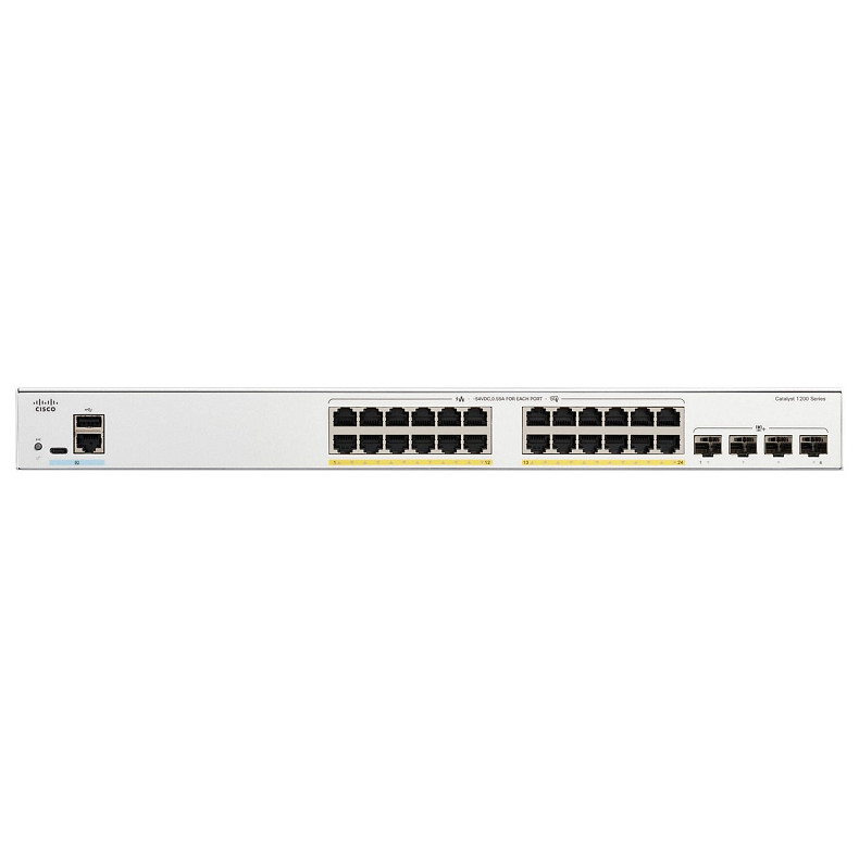 Коммутатор Cisco Catalyst 1200 24xGE, PoE, 4x10G SFP+