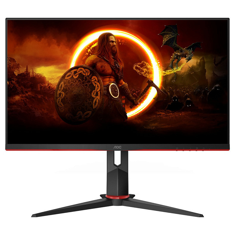 Монітор 27" AOC 27G2ZN3/BK, VA, 280Гц, 0,5ms, HDMIx2, DP, HAS, Pivot, чорний з червоним