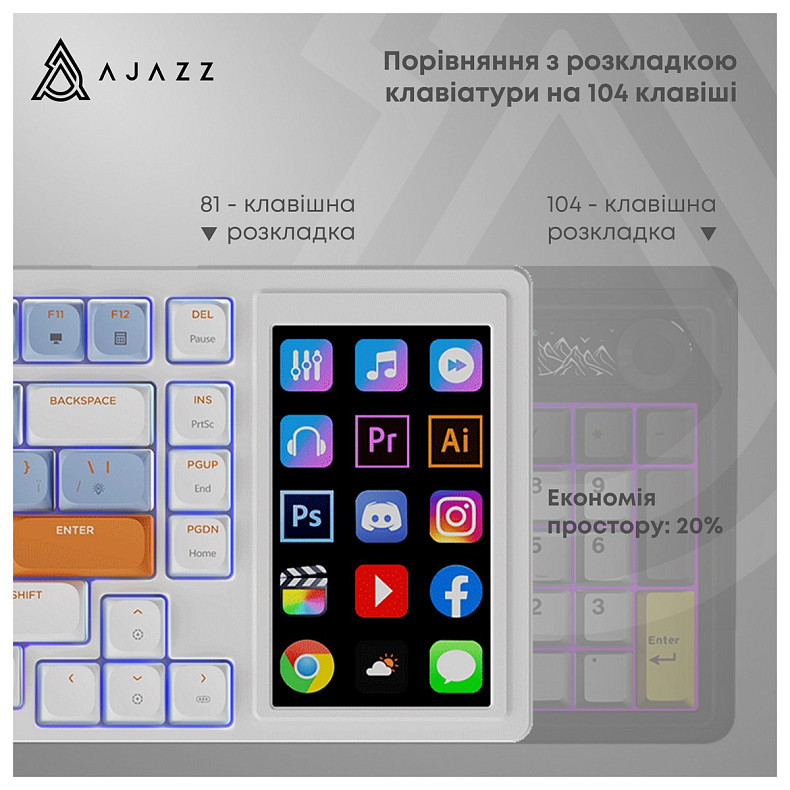 Клавиатура Ajazz AKP815 Huano Red Switch White (AKP815-R-WBO)