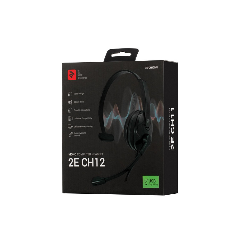 Гарнитура 2E CH12 Mono On-Ear USB (2E-CH12MU)