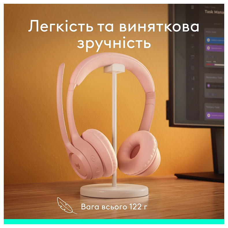 Наушники Logitech Zone 300 Wireless Rose (981-001412)