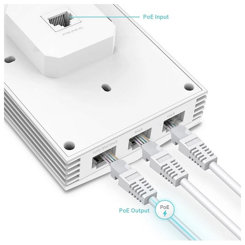 Точка доступу TP-LINK EAP655 WALL AX3000 in 1xGE out 3xGE PoE MU-MIMO