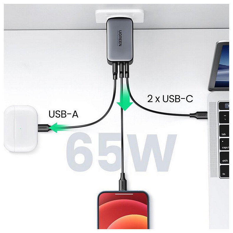 Зарядное устройство Ugreen CD244 Gray (10335)