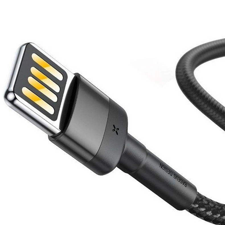 Кабель Lightning Baseus Cafule Cable special edition USB For iP 2.4A 1м Grey+Black (CALKLF-GG1)