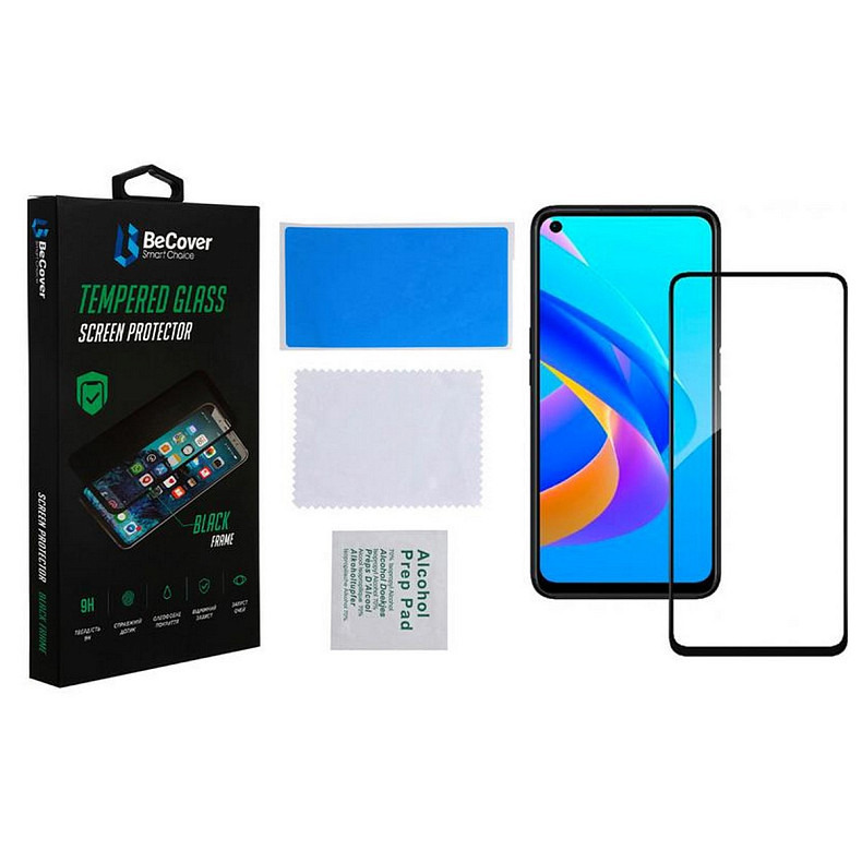 Защитное стекло BeCover для Oppo A76 Black (707604)