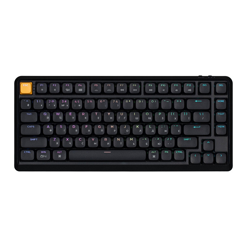 Клавиатура механическая Keychron J1 82Key, K pro Brown, WL/BT/USB-A, QMK, Hot-swap, EN/UKR, RGB, черный