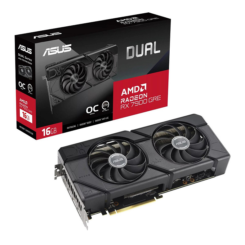 Відеокарта ASUS Radeon RX 7900 GRE 16GB GDDR6 DUAL OC DUAL-RX7900GRE-O16G