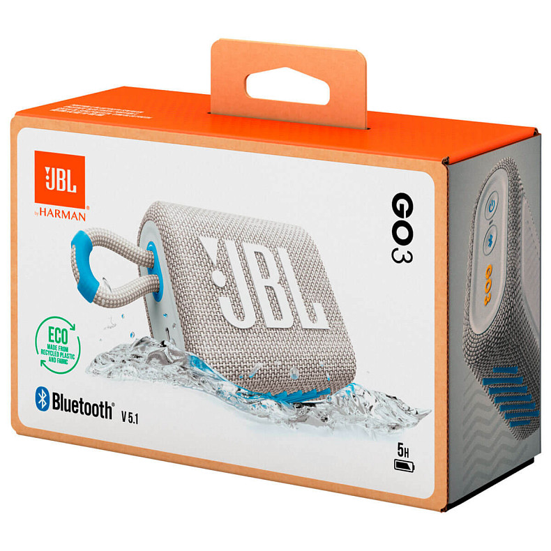 Портативная акустика JBL Go 3 Eco White (JBLGO3ECOWHT)