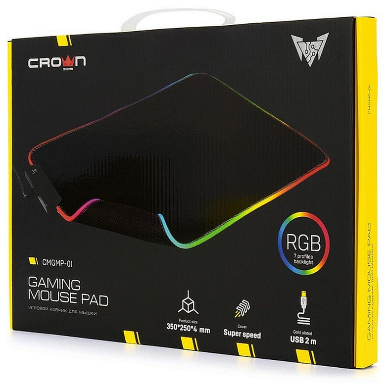 Игровая поверхность Crown Micro CMGMP-01 USB RGB Black