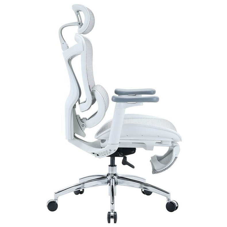 Крісло офісне з підставкою для ніг Sihoo DORO C300L Mesh White