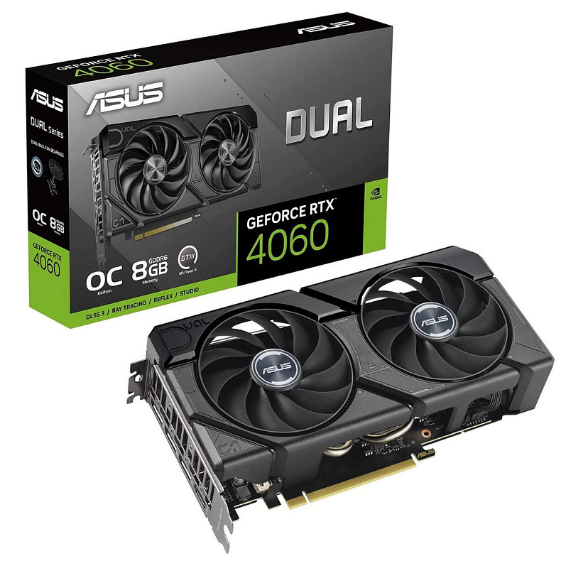 Відеокарта GF RTX 4060 8GB GDDR6 Dual Evo OC Asus (DUAL-RTX4060-O8G-EVO)