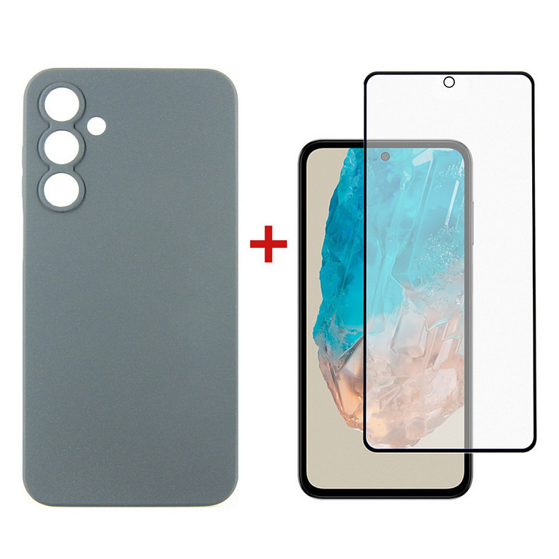 Чохол-накладка Dengos для Samsung Galaxy M35 5G SM-M356 Grey (DG-KM-101) + захисне скло