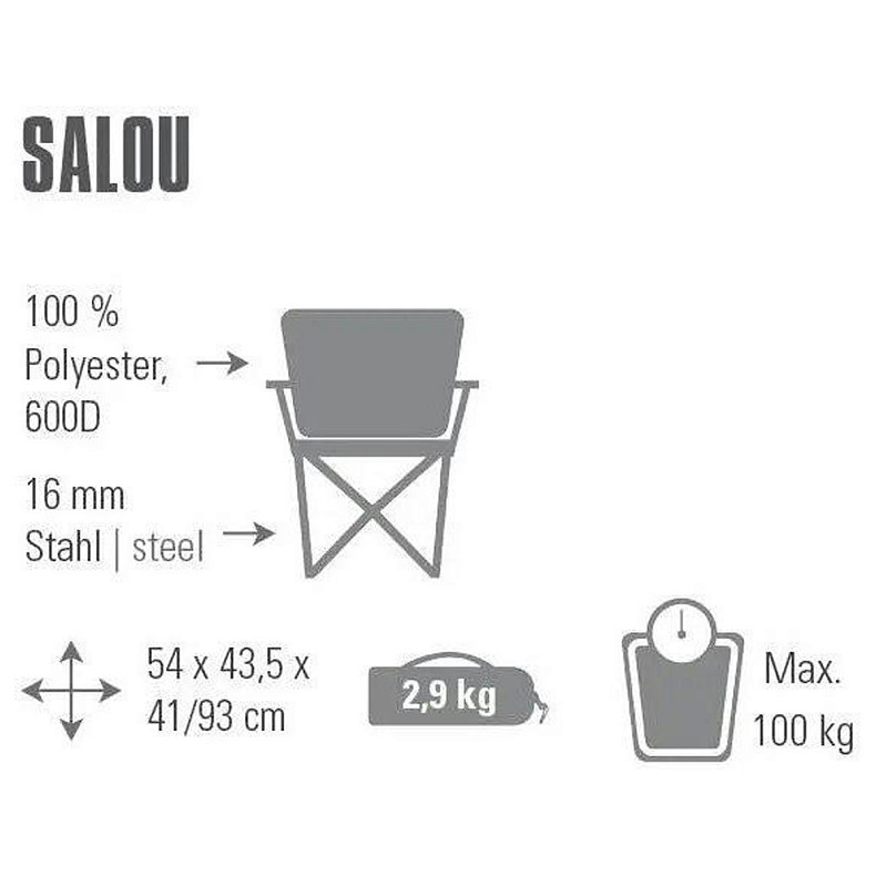 Стілець розкладний High Peak Salou Dark Grey/Blue (44108)