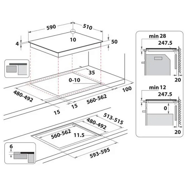 Плита кухонная Whirlpool WL S7965 NE BM