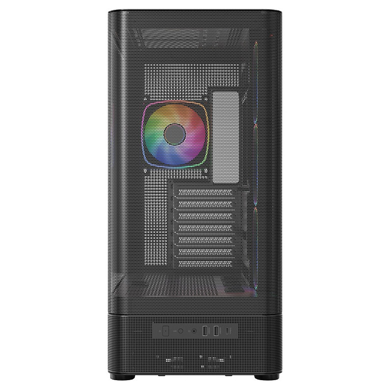Корпус Modecom VOLCANO AQ400 ARGB MIDI SIDE LCD 6,2”, 4x120mm fans BLACK без БЖ ATX