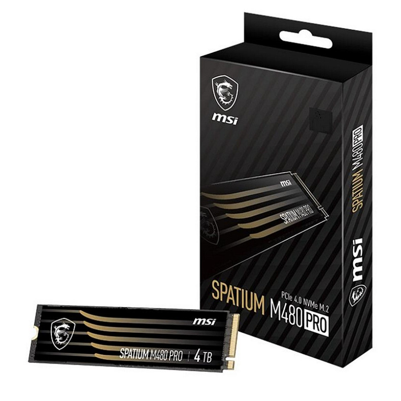 Накопичувач SSD MSI Spatium M480 Pro 4TB M.2 2280 PCIe 4.0 x4 NVMe 3D NAND TLC (S78-440R050-P83)